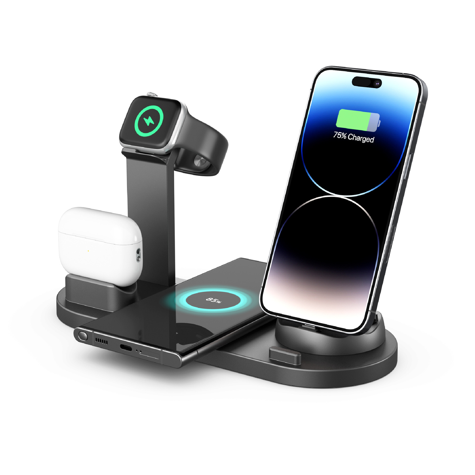 3-in-1 Fast Wireless Charging Stand Station