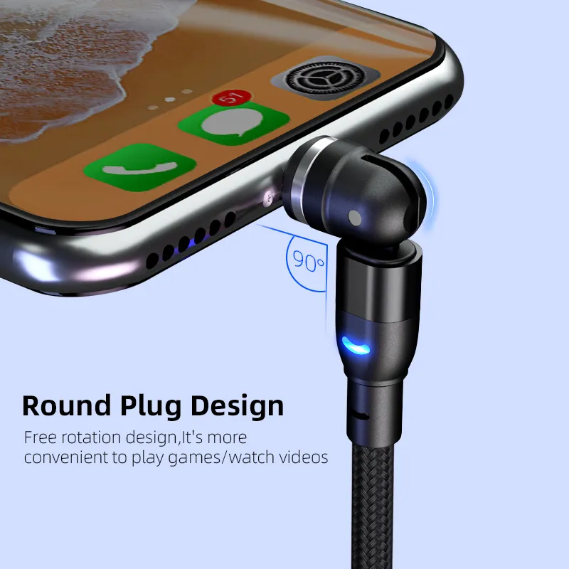 Alternative view of Magnetic Rotating Fast Charging Phone Cable